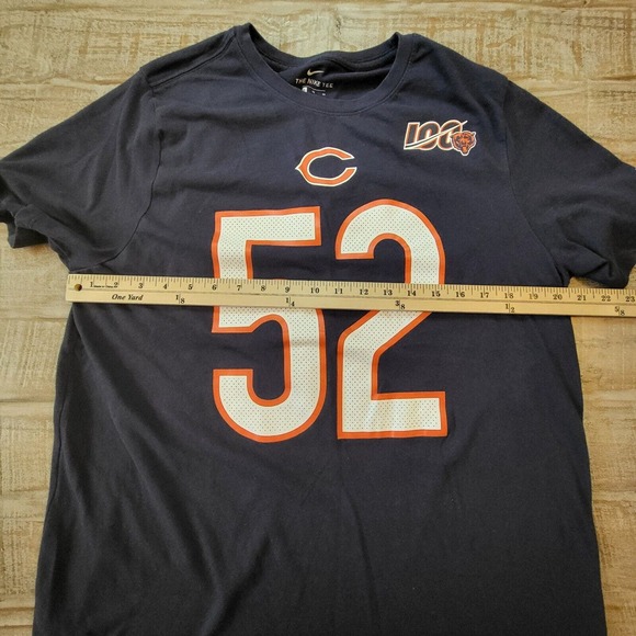 The NIKE Tee DRI-FIT Mens XL #52 KHALIL MACK CHICAGO BEARS Navy T Shirt - Picture 5 of 7